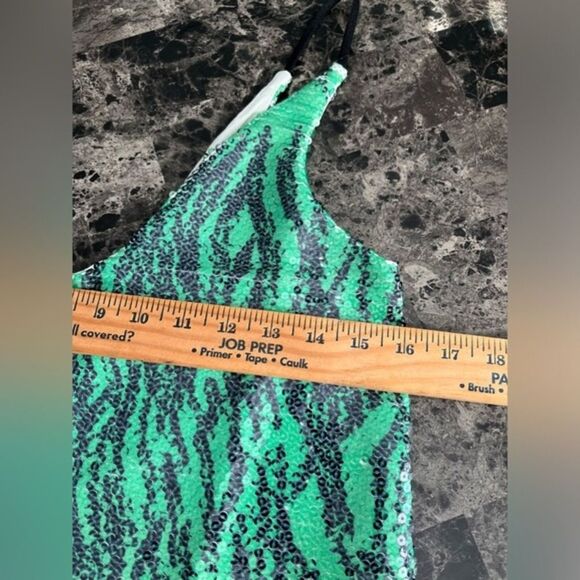 Women's Allover Sequins Green ‎ Party Mini Cami Dress - Picture 4 of 12